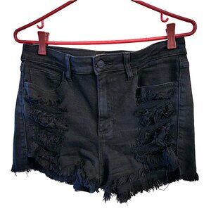 NEW - CELLO Jeans Women's Juniors High Rise Ripped Denim Shorts - large